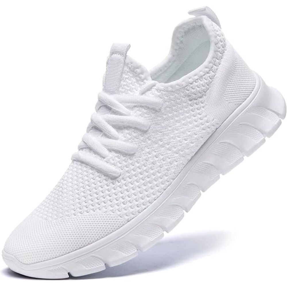 Men's A White Slip On Light Weight Tennis Walking Workout Athletic Sneakers